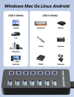 USB 3.0 Hub 7-poorts