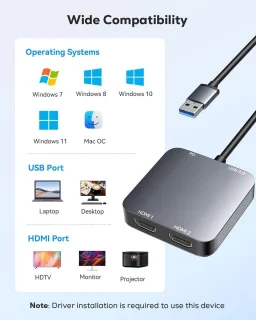 USB 3.0 naar dubbele HDMI-adapter