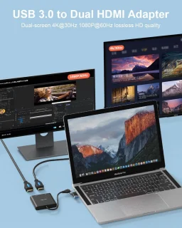 USB 3.0 naar dubbele HDMI-adapter