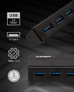 USB 3.2 Gen 1 7‑poorts hub