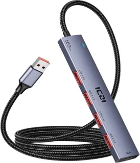 USB 3.2 hub 10Gbps met 4 usb-a poorten - hoge snelheid data splitter met lange kabel
