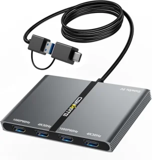USB A/C naar 4 x HDMI adapter - 5-in-1 docking station - SnelShoppen