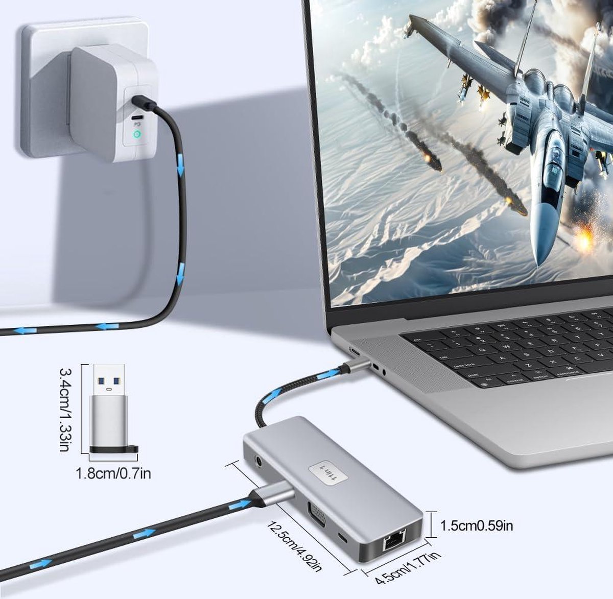 USB C 11-in-1 Docking Station voor MacBook en Laptop