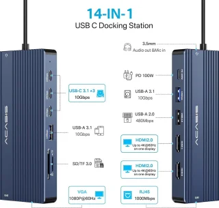 USB-C 14-in-1 Dockingstation