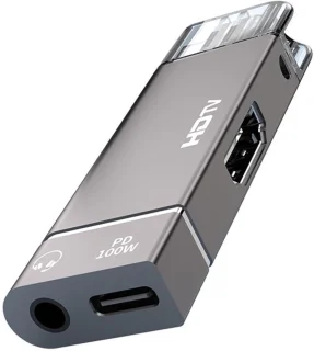 USB-C 3-in-1 Docking Station HDMI 4K PD 100W grijs