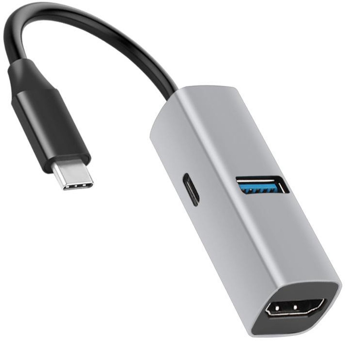 USB-C 3-in-1 Docking Station Hub Grijs