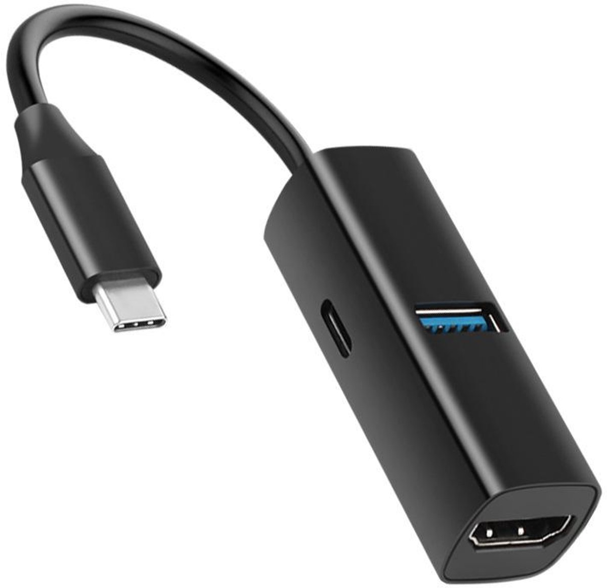 USB-C 3-in-1 Docking Station Hub - Zwart