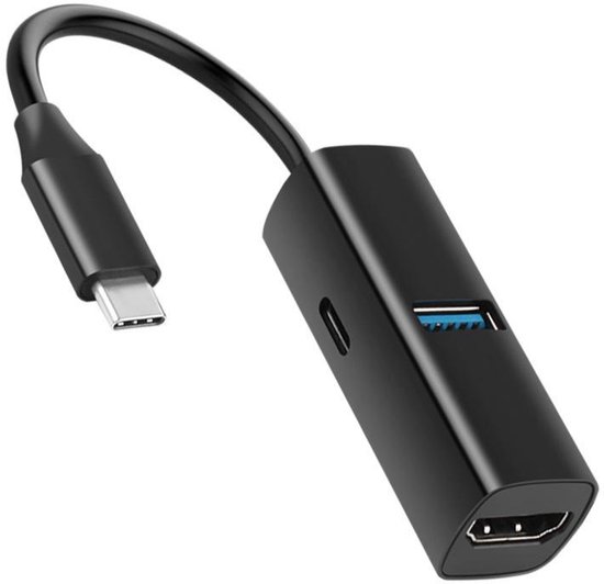 USB-C 3-in-1 Docking Station Hub - Zwart
