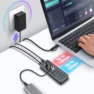USB-C 3.2 7-poorts hub