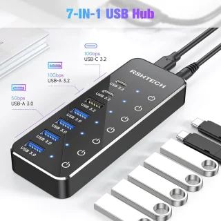 USB-C 3.2 7-poorts hub