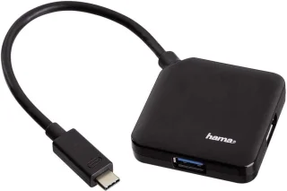 USB-C 4-poorts hub - uitbreidingsdock zwart