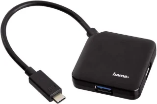 USB-C 4-poorts hub - uitbreidingsdock zwart