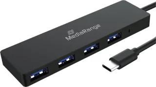 USB-C 4-poorts USB 3.0 Hub Zwart