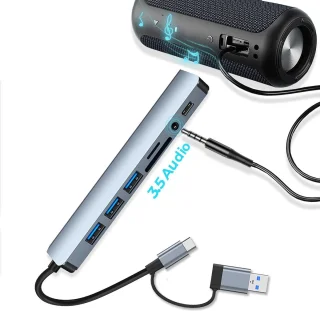 USB-C 8-in-1 Dockingstation voor MacBook Pro/Air en Type-C laptops