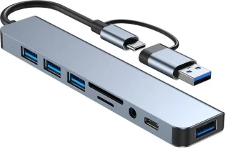 USB-C 8-in-1 Dockingstation voor MacBook Pro/Air en Type-C laptops