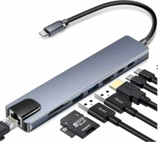 USB C 8-in-1 Dockingstation voor PC & Mac