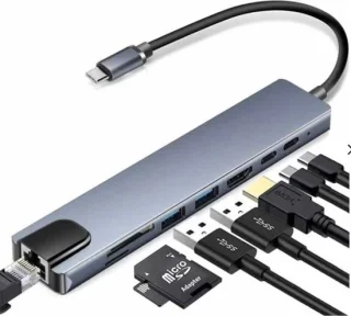 USB C 8-in-1 Dockingstation voor PC & Mac