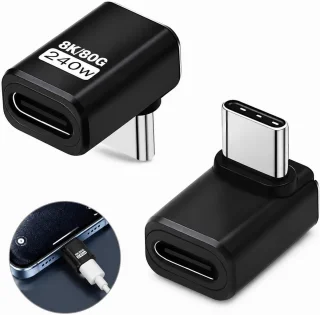 USB C 90 graden adapter 2 stuks - 240 W USB 4 type C - 40 Gbps