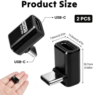 USB C 90 graden adapter 2 stuks - 240 W USB 4 type C - 40 Gbps