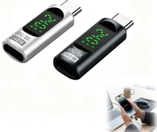 USB-c-adapter 240 W 2 pack met led-display - ShopVlot