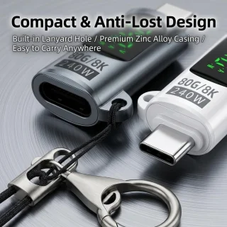 USB C-adapter 240 W – 2 pack – Type C met led-display – ShopVlot