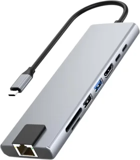 Usb-c-adapter dockingstation grijs