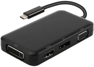 USB-C adapter multi-poort hub zwart