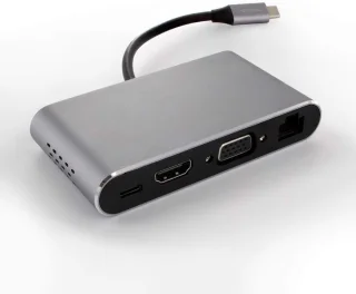 Usb-c adapter multipoort hub grijs