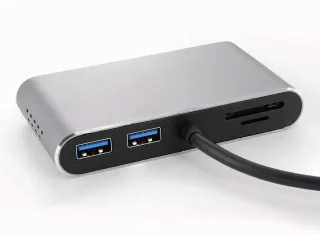 Usb-c adapter multipoort hub grijs