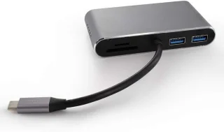 Usb-c adapter multipoort hub grijs