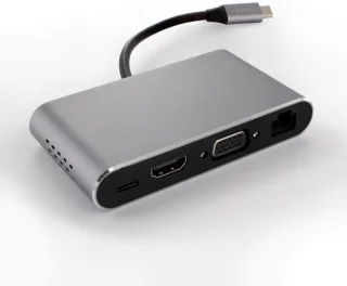 Usb-c adapter multipoort hub grijs