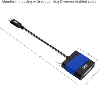 USB-C adapter multiport hub blauw