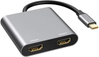 USB-C-adapter type-c hub grijs