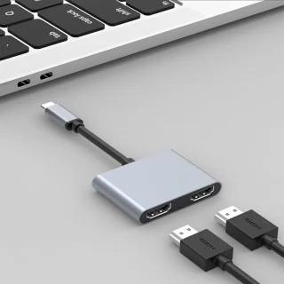 USB-C-adapter type-c hub grijs