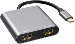 USB-C-adapter type-c hub grijs