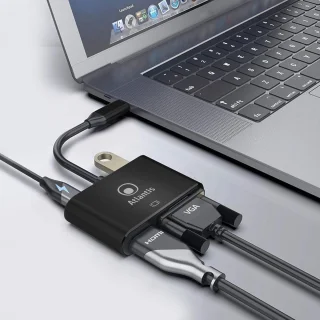 USB-C adapter Type-C hub zwart