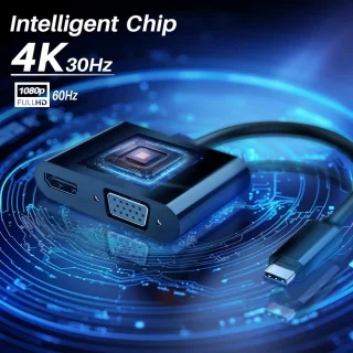 USB-C adapter Type-C hub zwart