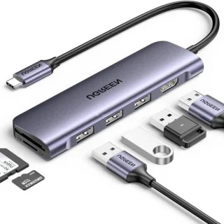 Usb-c-adapterhub zilver