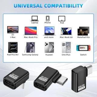 USB-C Adapterset - Type-C Extender - Zwart