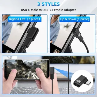 USB-C Adapterset - Type-C Extender - Zwart