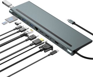 De USB-C Dock 12-in-1 Type-C Hub Dockingstation in één oogopslag