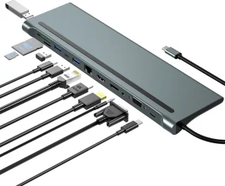USB-C Dock 12-in-1 Type-C Hub Dockingstation