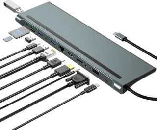 USB-C Dock 12-in-1 Type-C Hub Dockingstation
