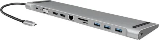 USB-C Docking Station 11-poorts Zilver