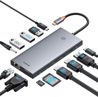 USB-C docking station 13-in-1 voor 3 monitoren