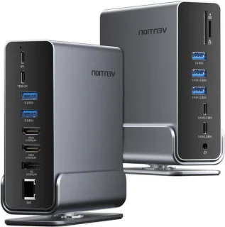 USB C docking station 16-in-1 hub zwart
