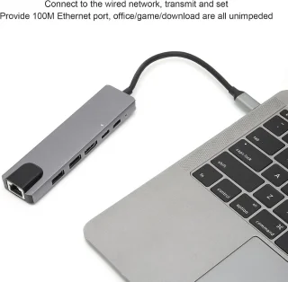 USB-C Docking Station 6-in-1 Laptop Hub Adapter