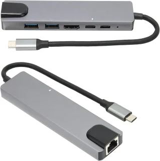 USB-C Docking Station 6-in-1 Laptop Hub Adapter