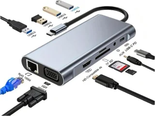 USB-C docking station grijs