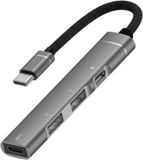 Usb c docking station multiport hub grijs